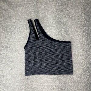 Stylish Black and Gray Patterned Crop Top